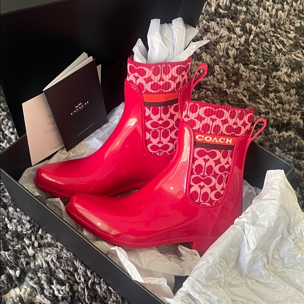 Coach Women's Bold Red Winter Boots